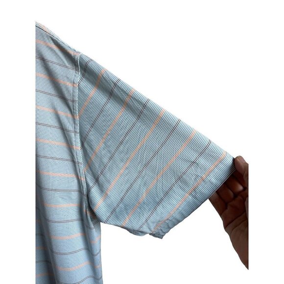 Greg Norman Play Dry Moisture Wicking Blue x Blue Striped Golf Polo Shirt Size X - Picture 5 of 6